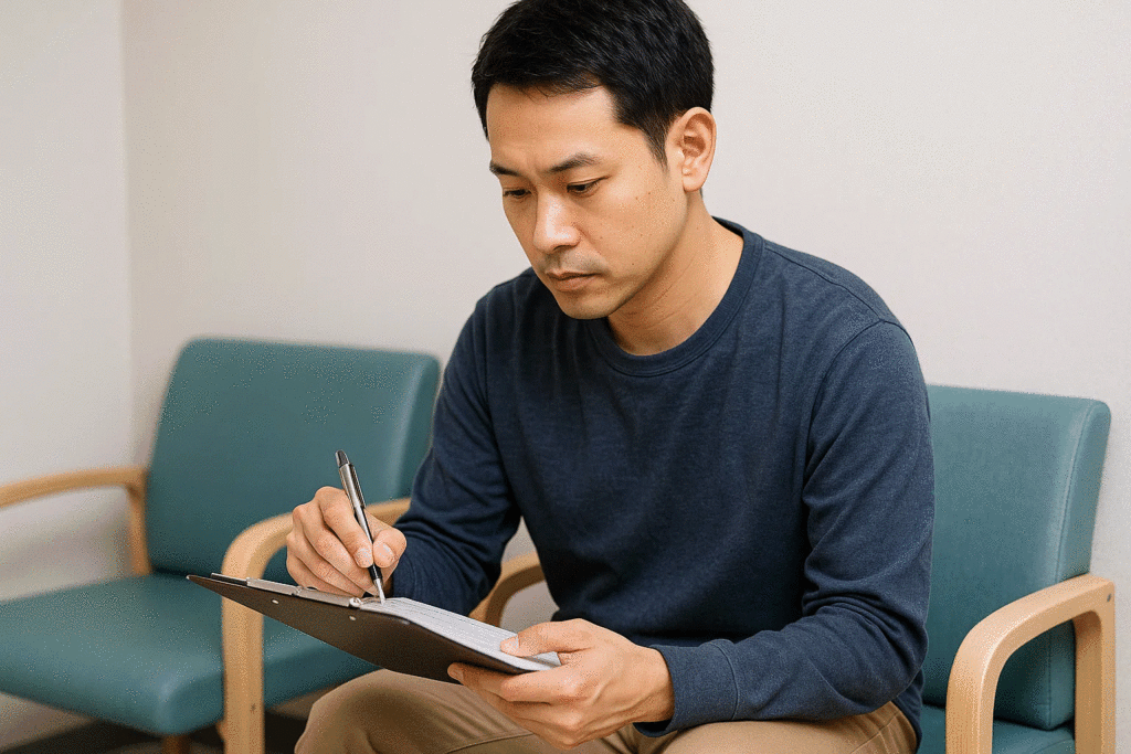 ED治療薬の使用履歴などを記入